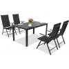Hliníkový záhradný nábytok polywood Verona pre 4 osôb čierny Garden Point čierny Hliníkový záhradný nábytok polywood Verona pre 4 osôb čierny Garden Point čierny