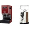 Gaggia Classic E24, red + Eureka Mignon Specialita, WD white, walnut Gaggia Classic E24, red + Eureka Mignon Specialita, WD white, walnut