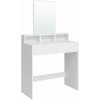 Toaletný stolík, kozmetický stolík s 2 zásuvkami a 3 priehradkami, biely Toaletný stolík, kozmetický stolík s 2 zásuvkami a 3 priehradkami, biely