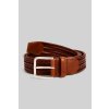 Gant LEATHER ELASTIC BRAIDED BELT hnedá
