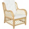 Záhradné kreslo prírodný ratan / plátno Dekorhome Záhradné kreslo prírodný ratan / plátno Dekorhome