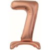 Balón fóliový číslica ružovo zlatá/rose gold na podstavci, 74 cm – 7 5902973143423 Balón fóliový číslica ružovo zlatá/rose gold na podstavci, 74 cm – 7 5902973143423