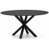 Čierny okrúhly jedálenský stôl so sklenenou doskou ø 150 cm Argo – Kave Home Čierny okrúhly jedálenský stôl so sklenenou doskou ø 150 cm Argo – Kave Home