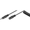Kábel 3,5mm stereo jack M/F 5m, krútený, čierny Kábel 3,5mm stereo jack M/F 5m, krútený, čierny