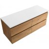 CERANO - Kúpeľňová skrinka Carole - dub medový + doska pod umývadlo z lit. mramoru Elanys - 12 mm - biela matná - 160x49,2x46 cm CER-8050BD85521 CERANO - Kúpeľňová skrinka Carole - dub medový + doska pod umývadlo z lit. mramoru Elanys - 12 mm - biela matná - 160x49,2x46 cm CER-8050BD85521