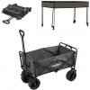 Skladací záhradný plážový vozík Premium so strechou sivý Skladací záhradný plážový vozík Premium so strechou sivý