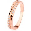 Šperky eshop - Obrúčka zo striebra 925, medená farba, diamantový rez, číre zirkóny SP34.26 - Veľkosť: 60 mm Šperky eshop - Obrúčka zo striebra 925, medená farba, diamantový rez, číre zirkóny SP34.26 - Veľkosť: 60 mm