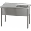 Stôl umývací 120x60x90 - 1x drez 50x40x30 odkvapkávacia plocha ľavá | REDFOX - MSJOL 6012 Stôl umývací 120x60x90 - 1x drez 50x40x30 odkvapkávacia plocha ľavá | REDFOX - MSJOL 6012