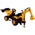 Šliapací traktor Max s bagrom žltý