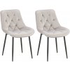 Design-Shop Set 2 jedálenských stoličiek Wallace - zamat - sivá Design-Shop Set 2 jedálenských stoličiek Wallace - zamat - sivá