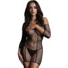 Duo Net Sleeved Mini Dress