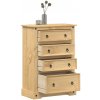 vidaXL Zásuvková skrinka Corona 80x43x114 cm borovicový masív vidaXL Zásuvková skrinka Corona 80x43x114 cm borovicový masív