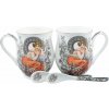 HOME ELEMENTS Sada dvou šálků 280 ml se lžičkami, Mucha světlý HOME ELEMENTS Sada dvou šálků 280 ml se lžičkami, Mucha světlý