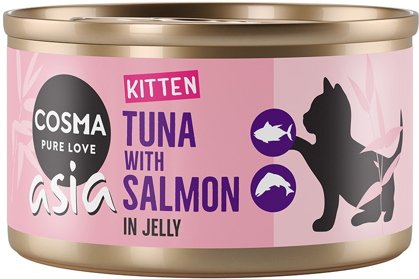 Cosma Asia Kitten v želé tuniak s lososom 12 x 85 g