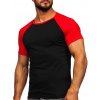 Čierno-červené pánske tričko Bolf 8T82 Čierno-červené pánske tričko Bolf 8T82