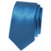 Hladká slim kravata modrá