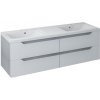 SAPHO - WAVE II dvojumyvadlová skříňka 149,7x50x47,8cm, bílá/dub stříbrný WA152