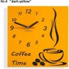 Oranžové hodiny na stenu Coffee Time tmavožltá Oranžové hodiny na stenu Coffee Time tmavožltá