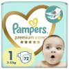 Pampers Premium Care Plienky veľkosť 1 (2 - 5 kg), 72 ks, č. 1, + prebal. taška Pampers Premium Care Plienky veľkosť 1 (2 - 5 kg), 72 ks, č. 1, + prebal. taška
