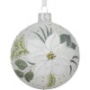 Vianočná ozdoba sklenená guľa vianočná hviezda Ø 8 cm biela Vianočná ozdoba sklenená guľa vianočná hviezda Ø 8 cm biela