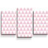 Sablio Obraz - 3-dílný Ružové a biele Trojuholníky - 75x50 cm Sablio Obraz - 3-dílný Ružové a biele Trojuholníky - 75x50 cm