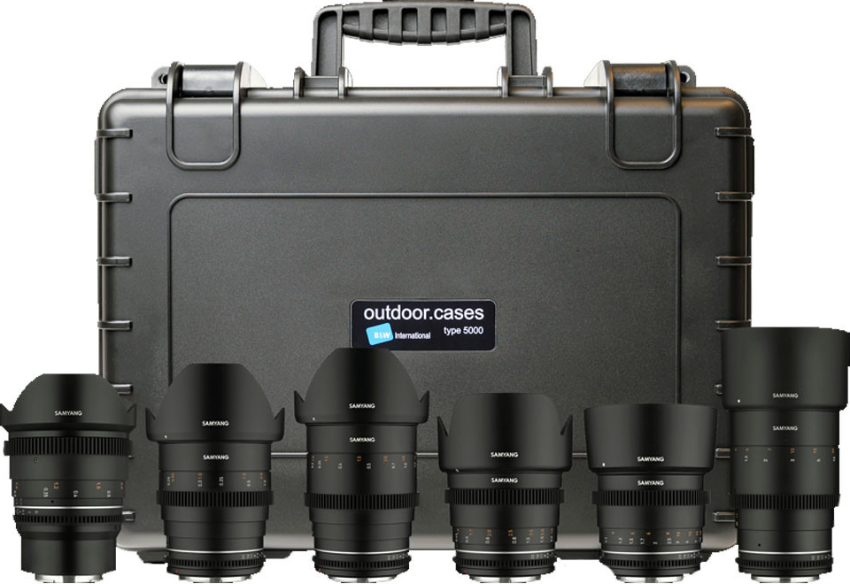 SAMYANG Kit VDSLR [14, 24, 35, 50, 85, 135mm] Canon EF + Kufor