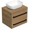 Kúpeľňová skrinka s čiernou úchytkou a krycí doskou SAT Cube Way 60x47,5x46 cm dub Hickory mat CUBE46C1603DH45 Kúpeľňová skrinka s čiernou úchytkou a krycí doskou SAT Cube Way 60x47,5x46 cm dub Hickory mat CUBE46C1603DH45
