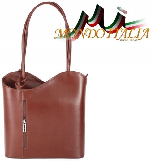 Made in Italy kožená kabelka 113 hnedá