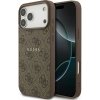 Guess PU Leather 4G Colored Ring MagSafe Zadný Kryt pre iPhone 17 Pro Brown