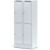 Alfa 3 Šatníková skrinka S6 na sokli s úložnými boxami, 4 boxy, 1920 x 800 x 500 mm, cylindrický zámok, sivé dvere Alfa 3 Šatníková skrinka S6 na sokli s úložnými boxami, 4 boxy, 1920 x 800 x 500 mm, cylindrický zámok, sivé dvere