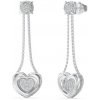 Guess Jedinečné visiace náušnice s kryštálmi LOVE JUBE05462JWRHT/U