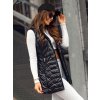 Čierna dámska dlhá prešívaná vesta s kapucňou Bolf 7632A Čierna dámska dlhá prešívaná vesta s kapucňou Bolf 7632A