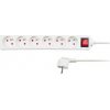 Solight predlžovací prívod, 6 zásuviek, biely, vypínač, 2m PP71 Solight predlžovací prívod, 6 zásuviek, biely, vypínač, 2m PP71