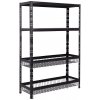 Policový regál s drôtenými košmi Trestles RNDU-KUI 1800x900x400, nosnosť 450 kg, 2 police, 2 koše, čierny Policový regál s drôtenými košmi Trestles RNDU-KUI 1800x900x400, nosnosť 450 kg, 2 police, 2 koše, čierny