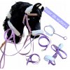 Ohlávka/uzda s kožušinkou pre Hobby horse, lonž, náprsník - a3 - Ohlávka/uzda s kožušinkou pre Hobby horse, lonž, náprsník - a3 -