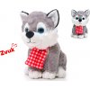 Mikro trading Husky sedící se šálou se zvukem 22 cm Mikro trading Husky sedící se šálou se zvukem 22 cm