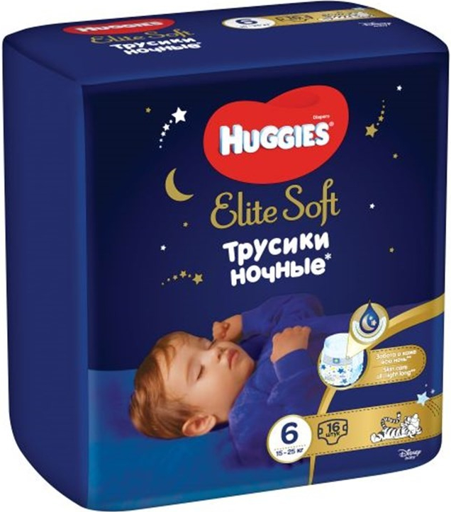 HUGGIES Elite Soft Night 6 15-25 kg 16 ks