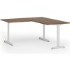 Kancelársky stôl PRIMO BETA L, 160x180 cm, biela podnož, orech Kancelársky stôl PRIMO BETA L, 160x180 cm, biela podnož, orech