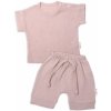 Baby Nellys 2-dielna mušelínová súpravička tričko kraťasky Boy béžová