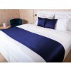 Biante Saténový prehoz/behúň na posteľ Satén LUX-L039 Námornícka modrá 50x260 cm