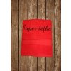 Vyšívaná osuška s nápisom Super šéfka Farba osušky: Tmavohnedá, Farba výšivky: Červená Vyšívaná osuška s nápisom Super šéfka Farba osušky: Tmavohnedá, Farba výšivky: Červená