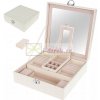 Uzamykateľná šperkovnica DELUXE so zrkadlom a cestovnou šperkovnicou so zrkadielkom - slonová kosť Uzamykateľná šperkovnica DELUXE so zrkadlom a cestovnou šperkovnicou so zrkadielkom - slonová kosť