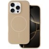 TopQ Zadný kryt Magsafe Slim Silicone pre iPhone 15 Pro hnedý