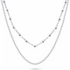Brilio Silver Módny dvojitý strieborný náhrdelník NCL103W