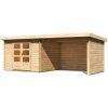 Drevený záhradný domček BASTRUP 5 s prístavkom Lanitplast Drevený záhradný domček BASTRUP 5 s prístavkom Lanitplast