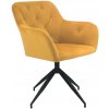 Tempo Kondela Otočná stolička, horčicová Velvet látka/čierna, VELEZA NEW Tempo Kondela Otočná stolička, horčicová Velvet látka/čierna, VELEZA NEW
