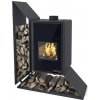 Krbové kachle FLAMINGO DELUXE KAMPA ľavá, čierna Krbové kachle FLAMINGO DELUXE KAMPA ľavá, čierna