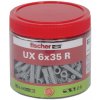 Fischer Univerzálne uzlovacie hmoždinky UX 6 x 35 R v dóze, 185 ks Fischer Univerzálne uzlovacie hmoždinky UX 6 x 35 R v dóze, 185 ks