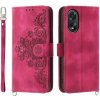 Peňaženkové kožené puzdro Flowers na Oppo A38 - Vínová červená Peňaženkové kožené puzdro Flowers na Oppo A38 - Vínová červená