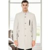 Dewberry PLT8386 MEN'S COAT-PATTERNED LIGHT GREY-2 krémová